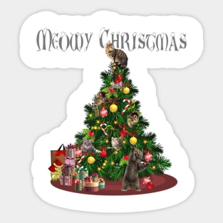 Meowy Christmas Tree Sticker